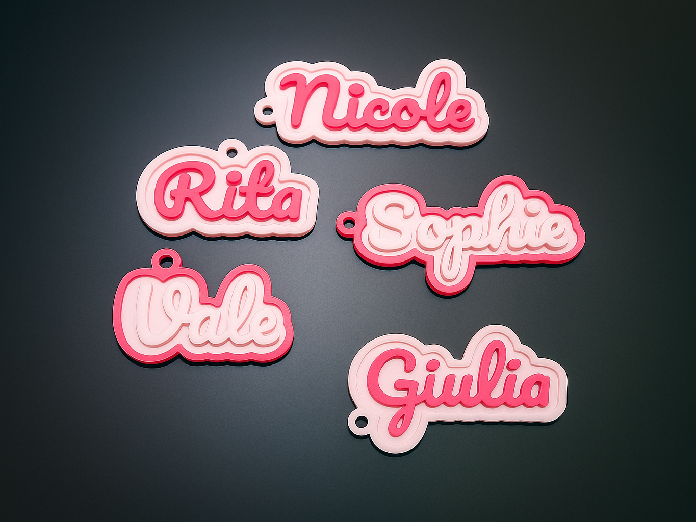 Custom 3D Printed Name Keychain