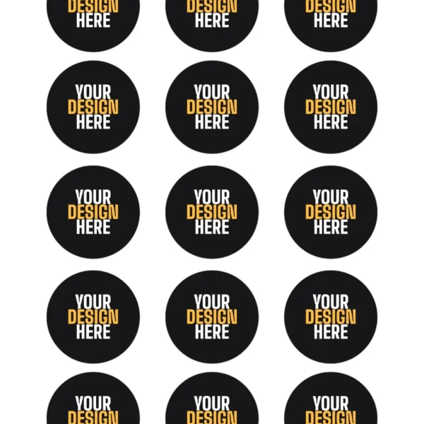 Sheet of custom printed circular stickers