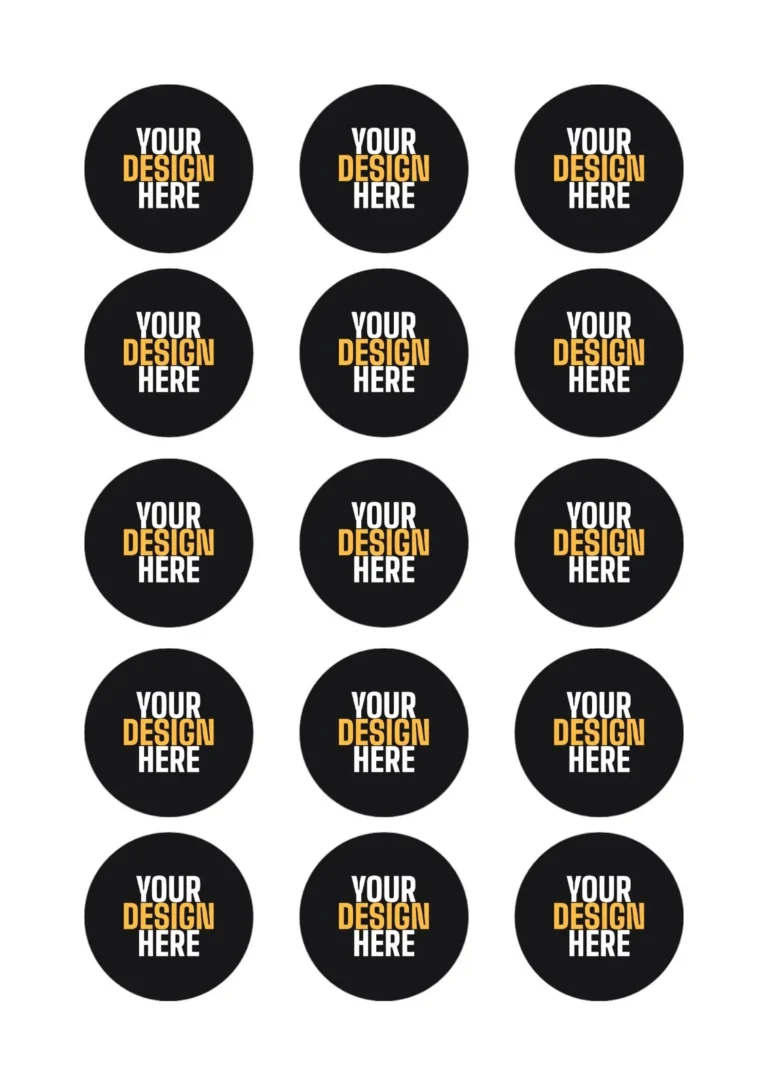 Sheet of custom printed circular stickers