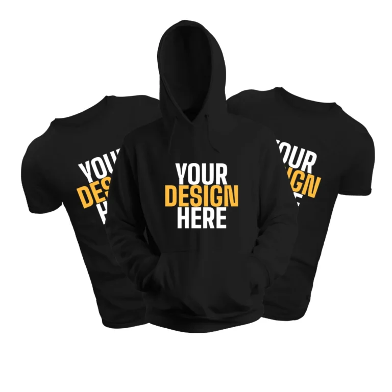Custom printed hoodie and t-shirts